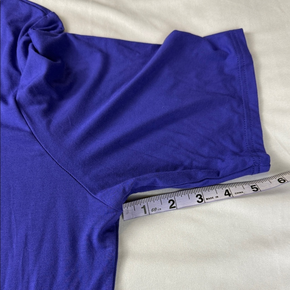 Papa Vancouver Top Purple Blue Bamboo Blend Asymmetrical Tie Women's Sz XXL - Picture 8 of 10